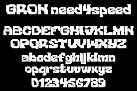 Пример шрифта GRON Need4speed